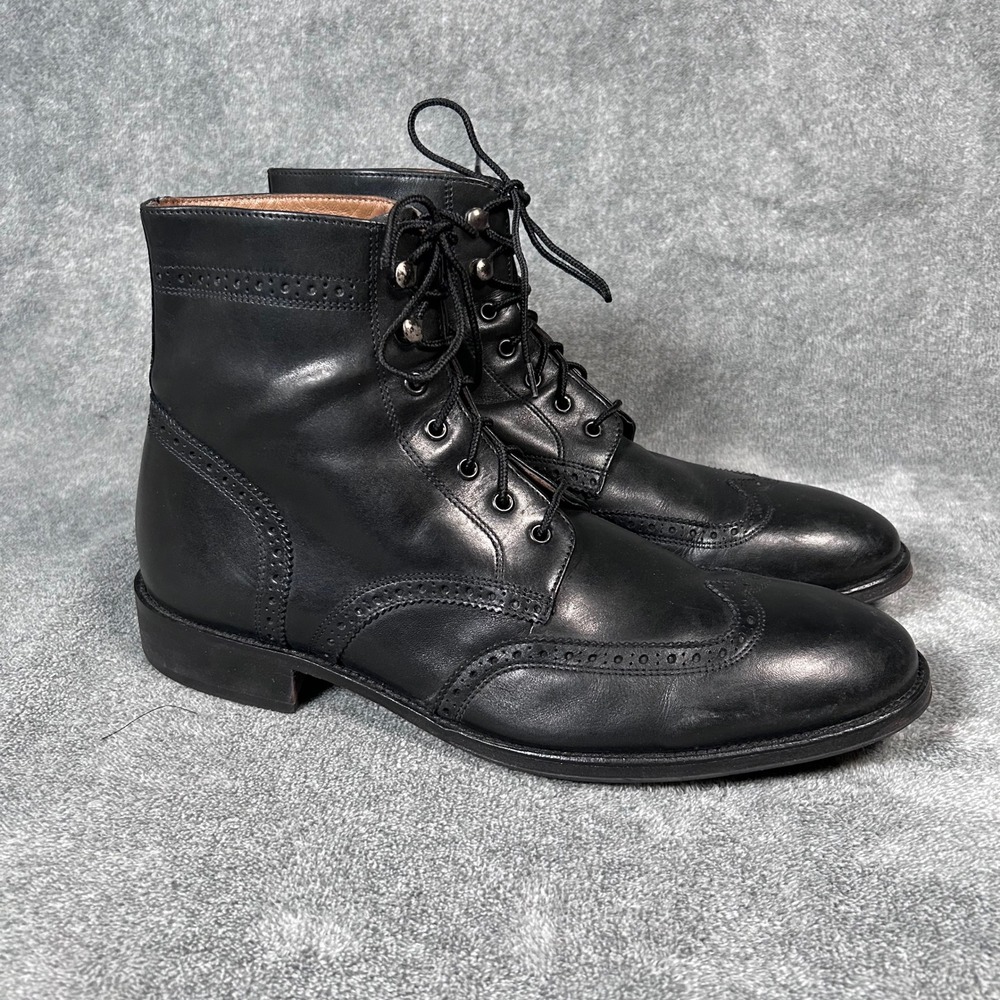 Florsheim Imperial Mens Wingtip Dress Boots Brogue Black Leather Size 12D